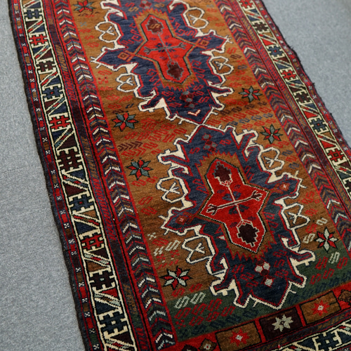 140x84cm トライバルラグ ヴィンテージラグ 手織り ペルシャ絨毯