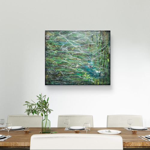 ループNo2.躍- 抽象画 46×38㎝ F8 原画1点のみ インテリア おしゃれ