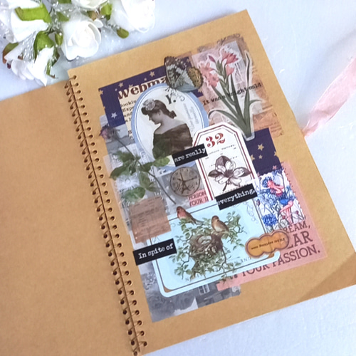 送料無料】ジャンクジャーナル 雑記帳 コラージュ ノート ハンドメイド