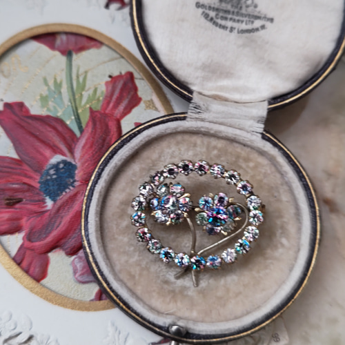 1940年代 ヴィンテージ アイリスガラスブローチ ブローチ Perles de