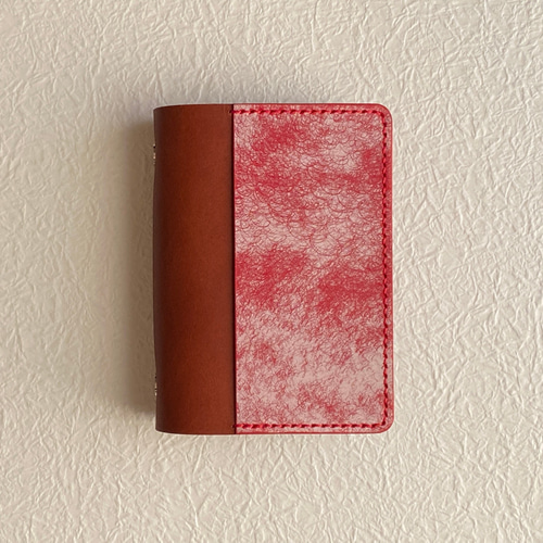 M5 システム手帳カバー / ノートタイプ・外ポケット付 / レッド