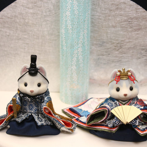シルバニアファミリー 雛人形 お雛様·お内裏様 小物セット ネイビー