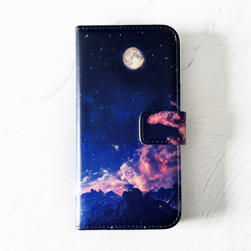 満月が照らす幻想世界 手帳型スマホケース iPhoneケース 全機種対応