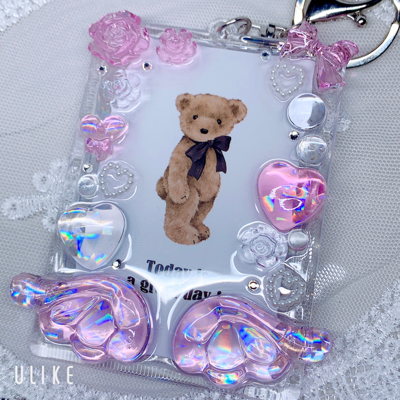 レジン トレカケース 硬質ケース デコ 推し活 B8 ピンク 名刺入れ