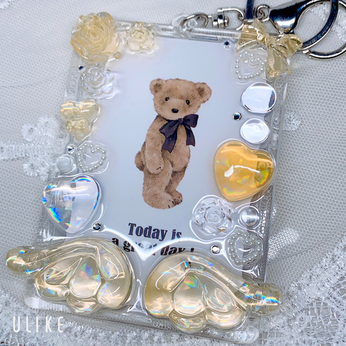 レジン トレカケース 硬質ケース デコ 推し活 B8 オレンジ 名刺入れ