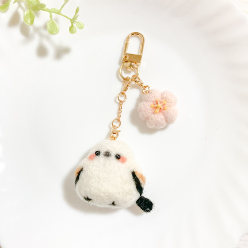 ♡春のシマエナガさん 羊毛フェルト 携帯 スマホ タブレット画面