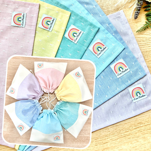 ノーアイロンで心地よく使える給食2点セット｜ランチョンマット＋巾着