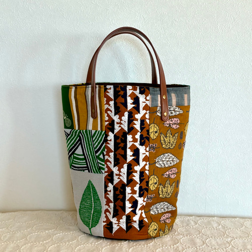 一点物 送料無料 ミナペルホネン バケツ型トートバッグ ハンドメイド