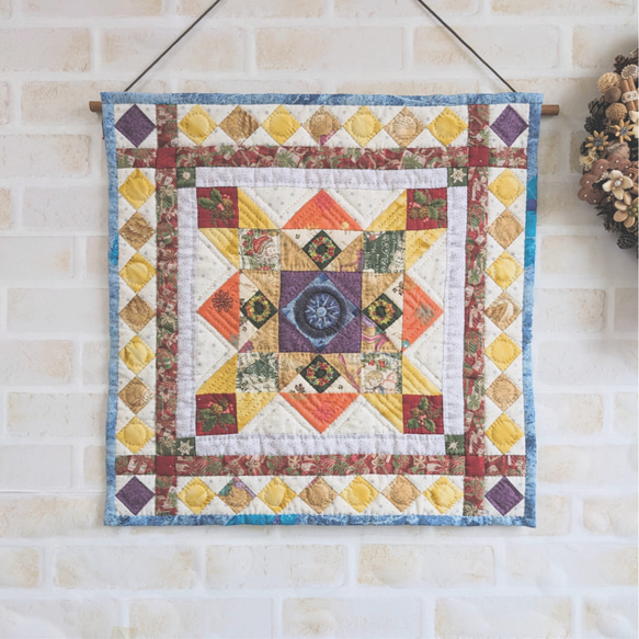 パッチワークキルトのクリスマス☆キラキラクリスマスのキルト