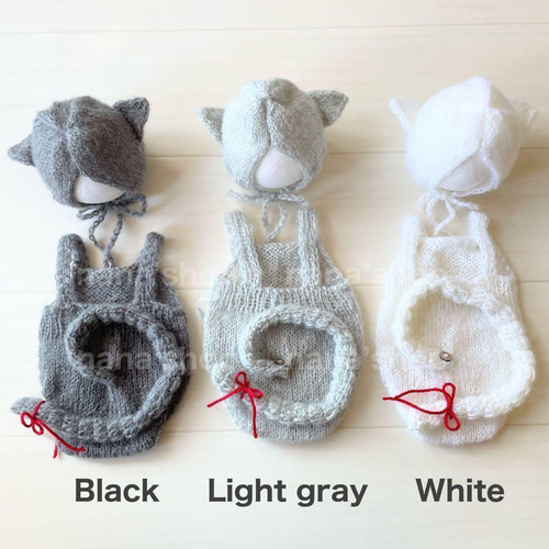 手編み風かごセット【ねこ】♪ニューボーンフォト撮影衣装 小道具