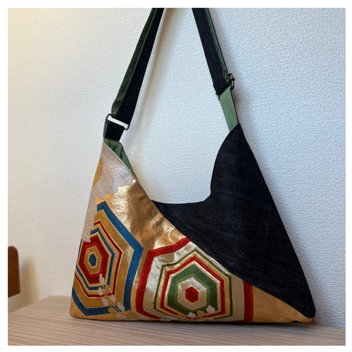 帯リメイク あずまショルダーバッグ 一点ものです ボディバッグ