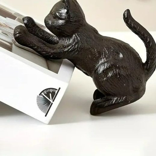 ブックエンド 黒猫 ヴィンテージ調 ネコ 猫 重い本に最適 ブラック