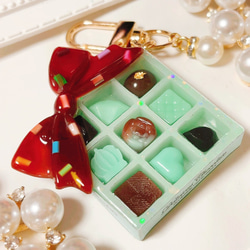 cafe青いクリームソーダ◇シェイカーキーホルダー フェイクスイーツ