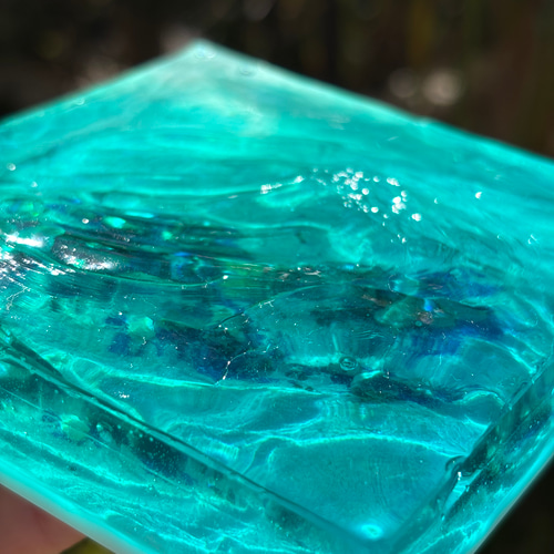 レジン 海アート さざなみ 波紋 砂紋 10×10cm ライト付 オーシャン