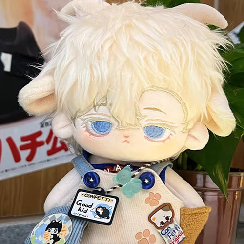 20cmぬいぐるみ 着せ替えぬいぐるみ ココ 白髪青目 角付き 骨格付き