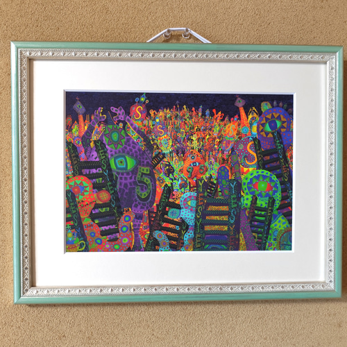 苦悩する者たち 版画作品1/1 高見沢耳作品 絵画 芸術 版画 高見沢耳