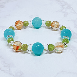 ブルーフェザーインフローライト】透明感あふれる青の羽模様 天然石