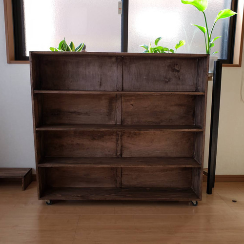 天然材を使用した古材風 本棚 マガジンラック 本棚・絵本棚・マガジン