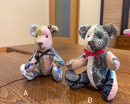 ミナペルホネンファブリックのハギレで作ったベア ぬいぐるみ noel+