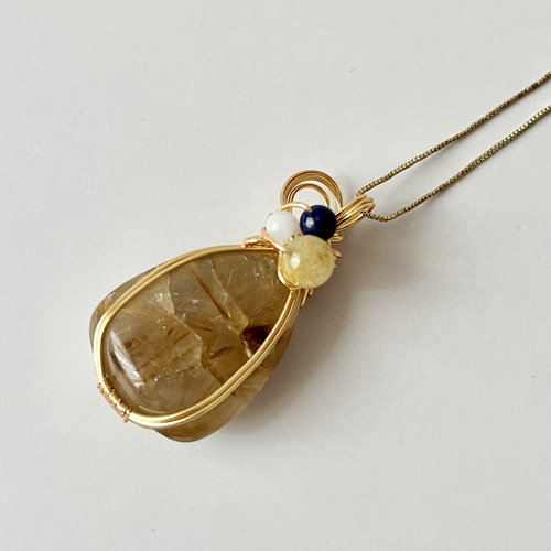 ゴールドルチル(ワイヤーアクセサリー＊ワイヤーアートネックレス