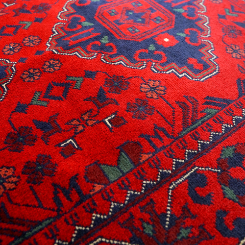 121×83cm【アフガニスタン手織り絨毯 カールモハメディ】ペルシャ絨毯