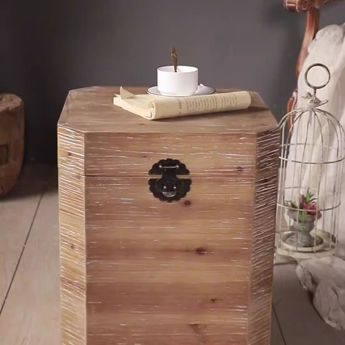 収納ボックス サイドテーブル 木製 大容量 レトロ風 ヴィンテージ風