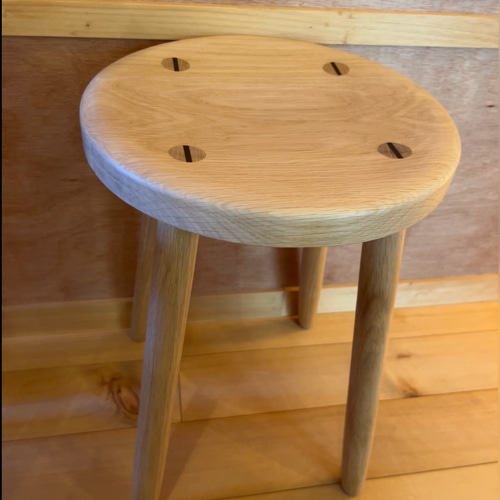 ナラの木スツール アンティーク仕上げ 椅子（チェアー）・スツール