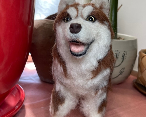 羊毛フェルト シベリアハスキー犬 羊毛フェルト なな工房 通販