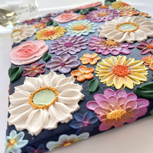 テクスチャーアート 絵画 花の絵 フラワーアート インテリアアート