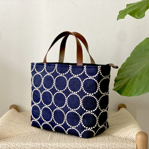 ⚮̈ミナペルホネン tambourine navy かくれんぼトート トートバッグ
