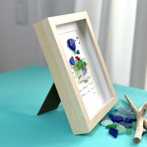 シーグラスアート no.22 海風を感じて フラワー インテリア雑貨 アート