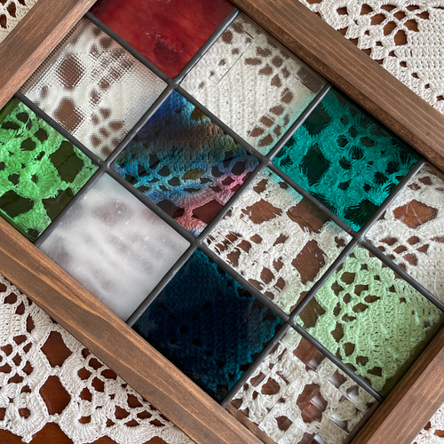 ステンドグラス パネル 大正ロマン 格子戸 その他インテリア雑貨