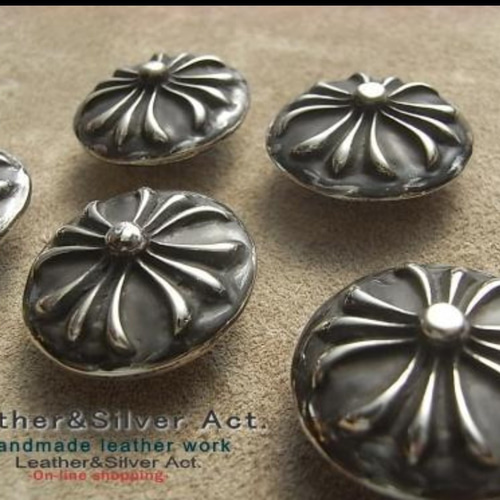 Leather&Silver Act クロスシルバーコンチョ シルバー925 レザー