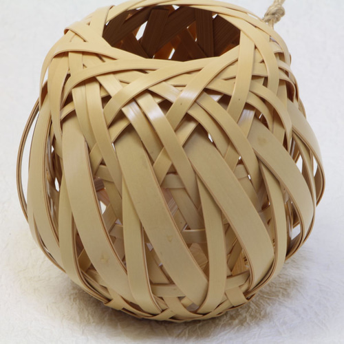 竹 花籠 「 白竹 掛置花籠「野々」 箱無し 」OYA-5 国産 大分県 別府