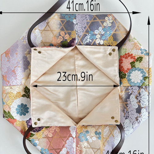 帯リメイクバッグ あずま袋、風呂敷袋、エコバッグ、ショッピング