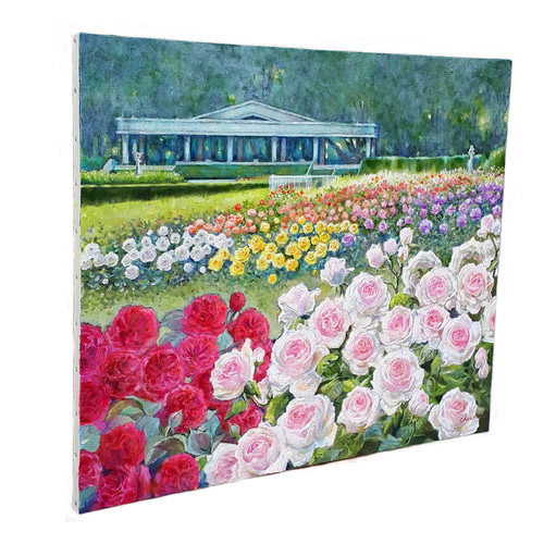 一点物】『 ローズ キャッスル （薔薇の城） 』油絵 F20号 油彩 絵画