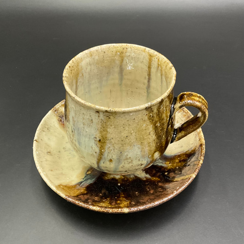 唐津焼 朝鮮唐津カップ＆ソーサー／コーヒーカップ マグカップ 藤ノ木