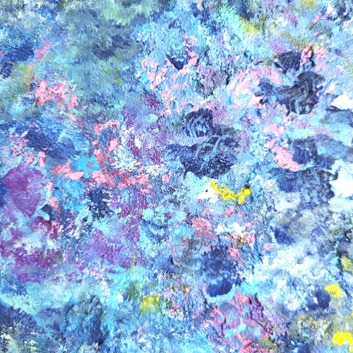 石垣の海に生きた証 / 抽象画 46×63㎝ A2 額縁セット 原画1点のみ