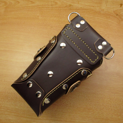 手縫い 本革 5丁差し シザーケース (ダークブラウン) SCA-125/CDB