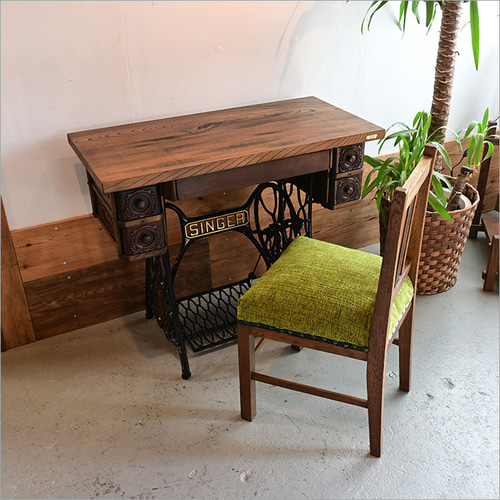 1点物 Singer シンガー ミシンテーブル 足踏みミシン ケヤキ材