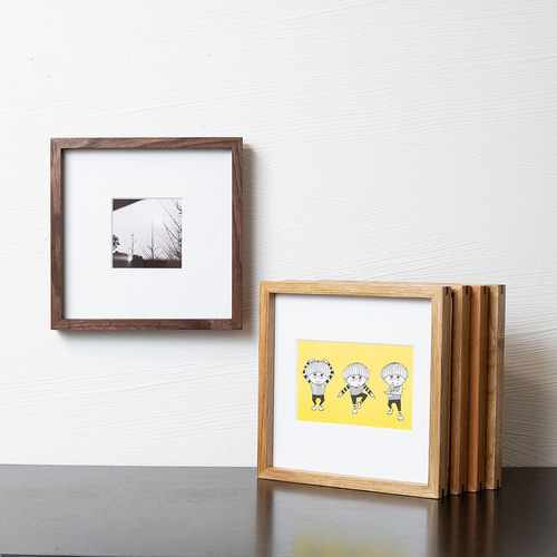 木製 スクエフォトフレーム 【沖家具】ましかく、2L判、L判、ハガキ