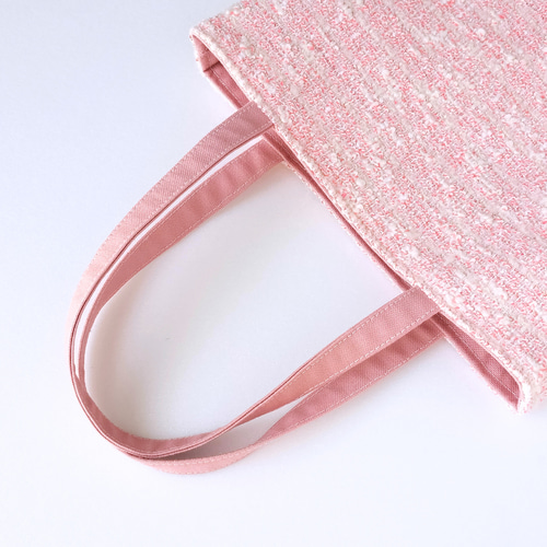 残り1点】ツイード2wayフラットトート《Sakura Pink》| サブバッグ