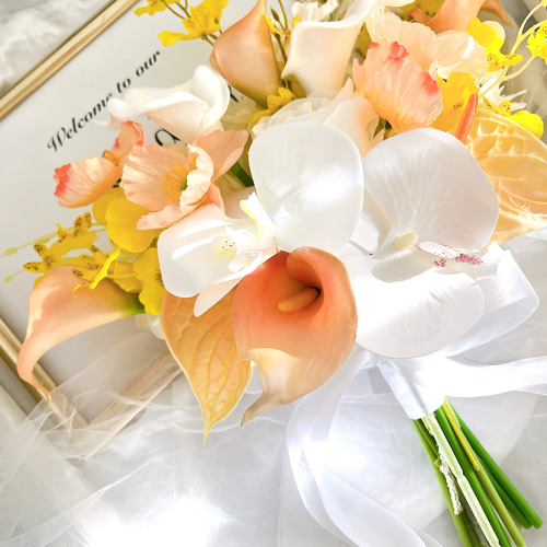 アーティフィシャルフラワーブーケ 結婚式 ウエディングブーケ 前撮り