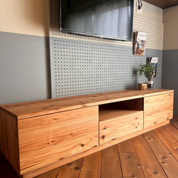 杉無垢材のサイドテーブル S字 5【ハンドメイド家具】 杉無垢材の