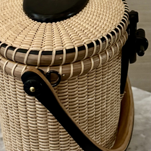 ナンタケットバスケット 2Way オーバルパース エボニー 黒檀 蓋付き