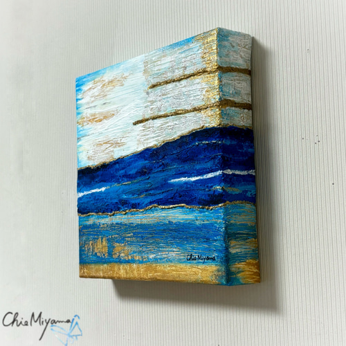 原画 『青の輝き』光 インテリアアート テクスチャーアート おしゃれ