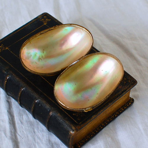 マザーオブパール 真鍮 ロザリオケース フランスアンティーク 小銭入れ