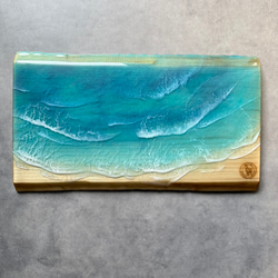 一枚板 レジンアート 海アート インテリア オーシャンアート 無垢