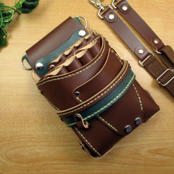 手縫い 本革 5丁差し シザーケース (ダークブラウン) SCA-125/CDB