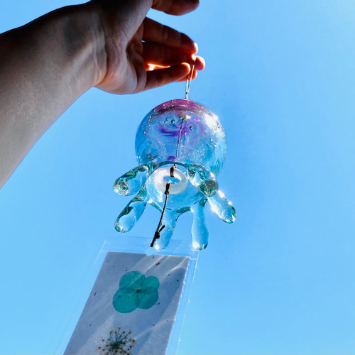 ガラスのクラゲ風鈴 風鈴 jewegla 通販 12228374｜Creema(クリーマ